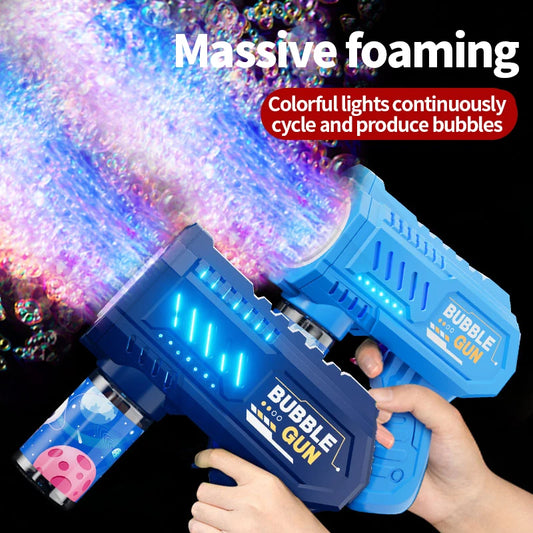 Pistola de burbujas con luces LED – Juguete divertido para niños 🎉✨
