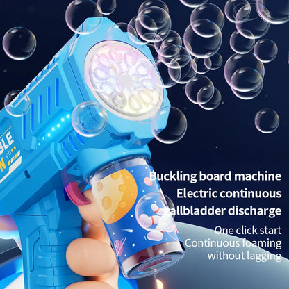 Pistola de burbujas con luces LED – Juguete divertido para niños 🎉✨