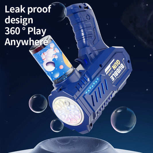 Pistola de burbujas con luces LED – Juguete divertido para niños 🎉✨