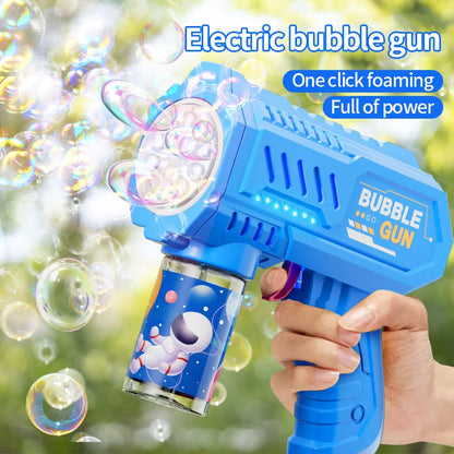 Pistola de burbujas con luces LED – Juguete divertido para niños 🎉✨